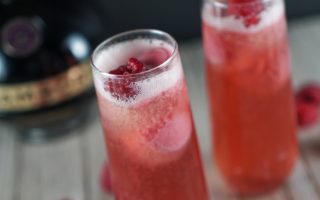 Raspberry Sorbet Champagne Cocktail